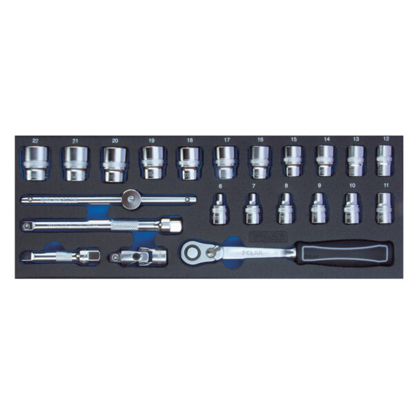 3/8” Topnøglesæt i mm - 12-kant
