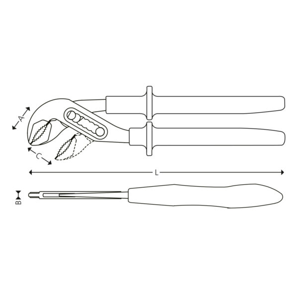 1000 V Poligriptang m/ dobbelt justerspor 250 mm - Image 2