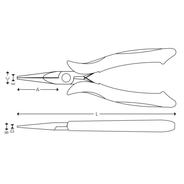 Halvrund spidstang - Præcision - Image 2