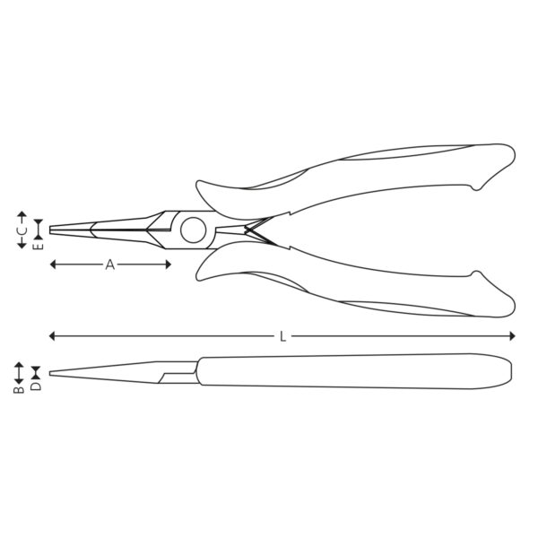 Halvrund spidstang - Præcision - Image 2