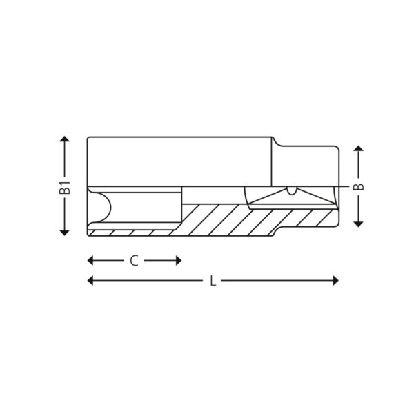 1/2” 12-kant lange toppe - mm - Image 2