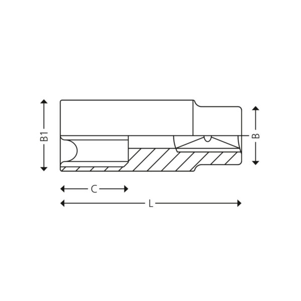 1/4” 12-kant lange toppe - mm - Image 2