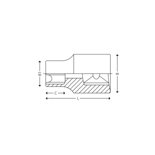 3/8” 6-kant toppe - tommer - Image 2