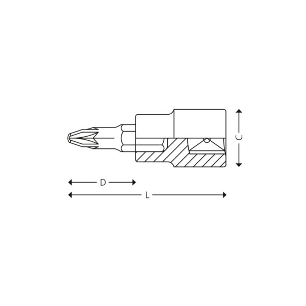 1/2” Bitstoppe for Pozidriv® skruer - Image 2
