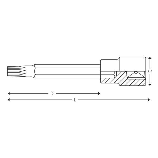 1/2” Lange bitstoppe for XZN® skruer - Image 2