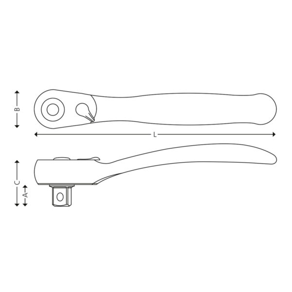 1/4" Reversibel skraldenøgle med låsesystem - Image 2
