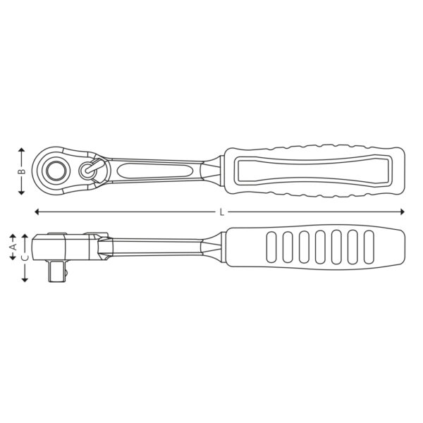 3/8" Reversibel skraldenøgle med låsesystem - Image 2