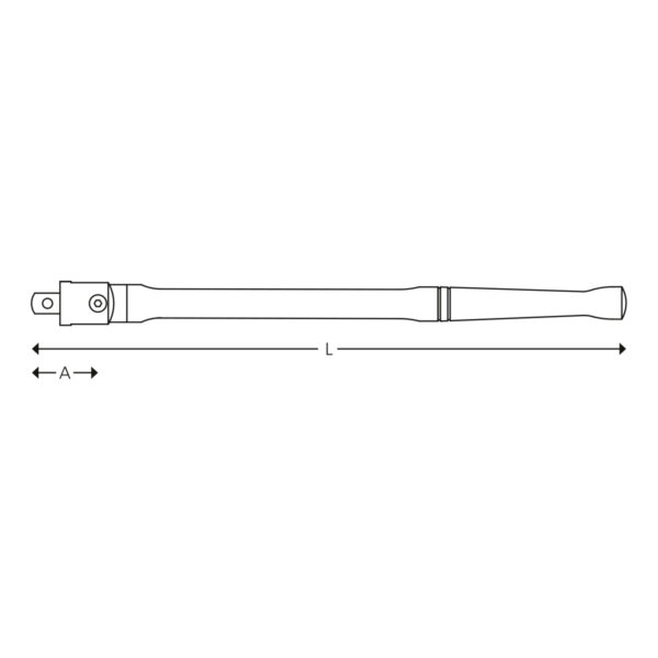 3/4” Ledhåndtag - 500 mm - Image 2