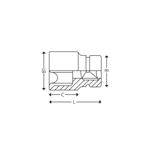 1/2” 6-Kant slagtoppe i mm - Image 2