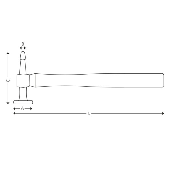 Opretterhammer kort pen/flad bane - Image 2